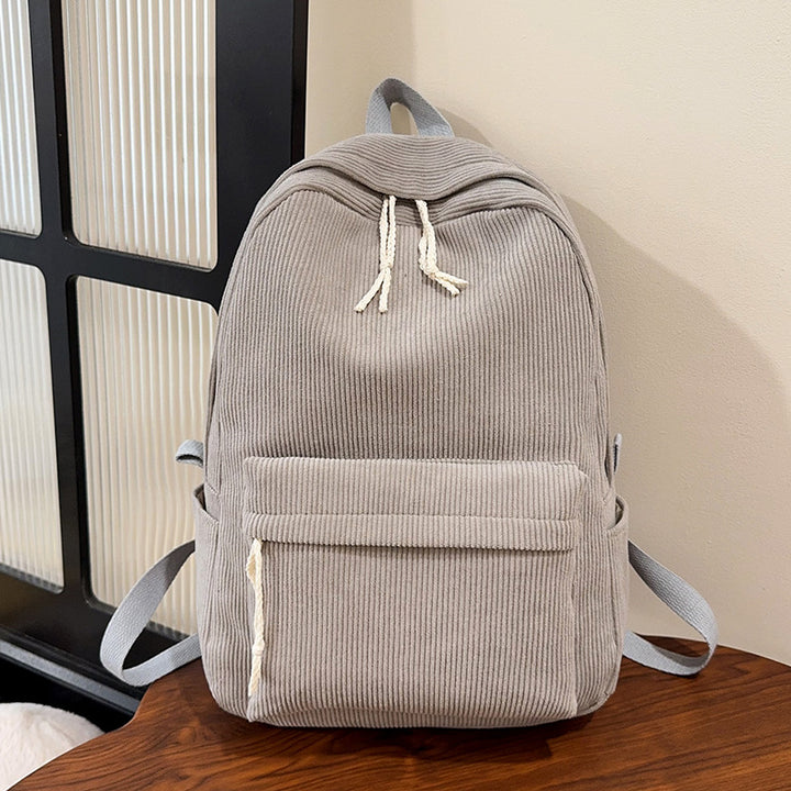 Corduroy Textured Drawstring Backpack