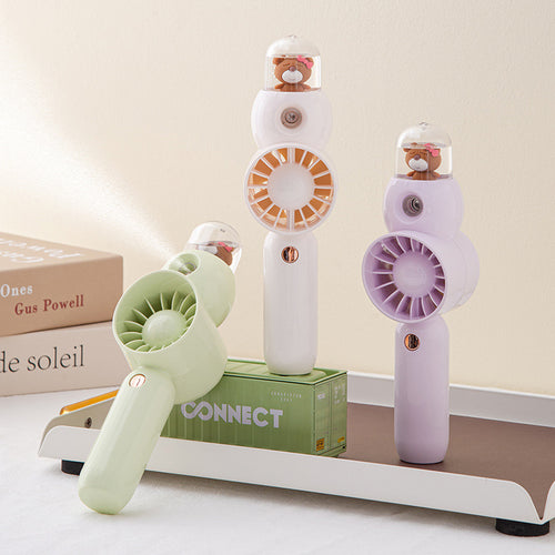 Unisex Portable Hand Fan with Cute Animal Design Bowlift