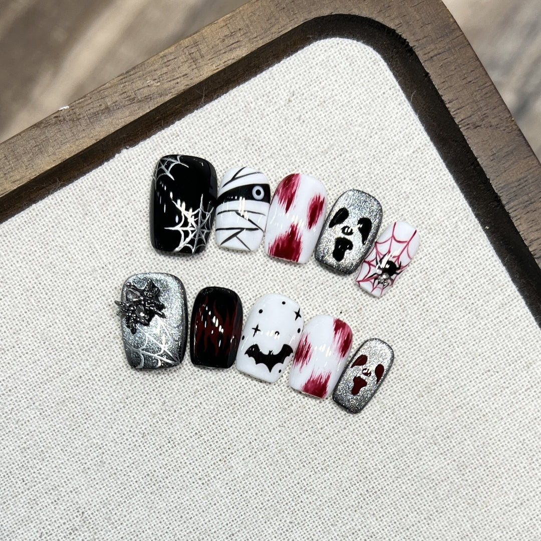 Artistic Halloween Press-On Nail Art Set Bowlift