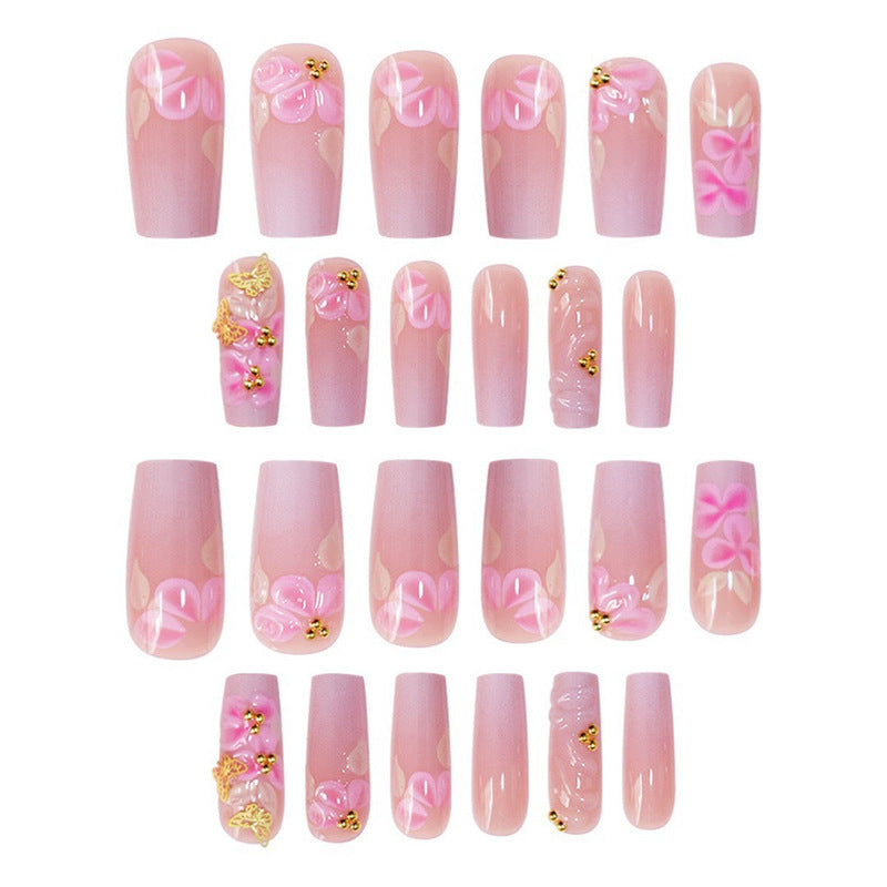 Floral Art Acrylic Press-On Nails Set Bowlift
