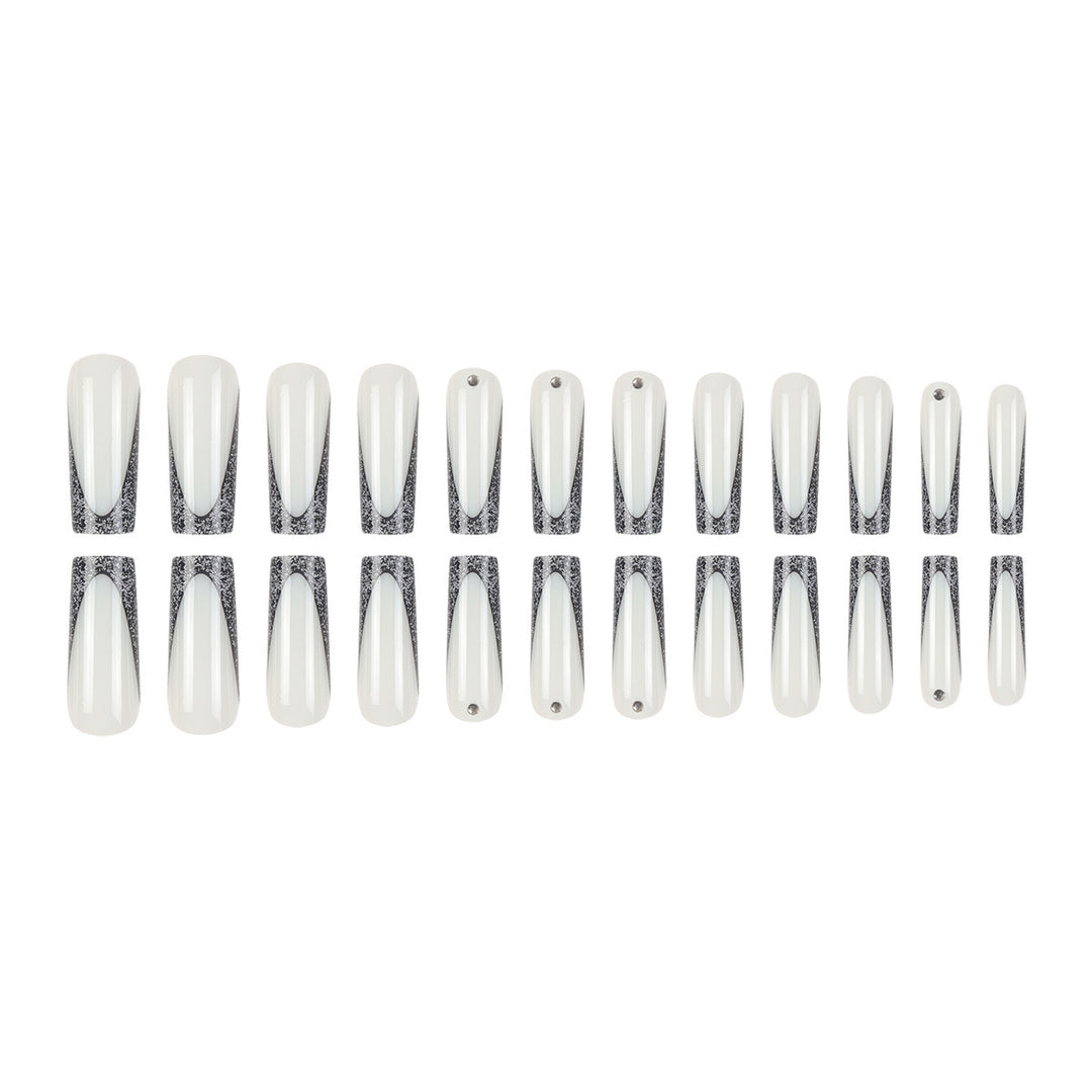 Elegant Stiletto Press-On Nails with Glittery Tips Bowlift