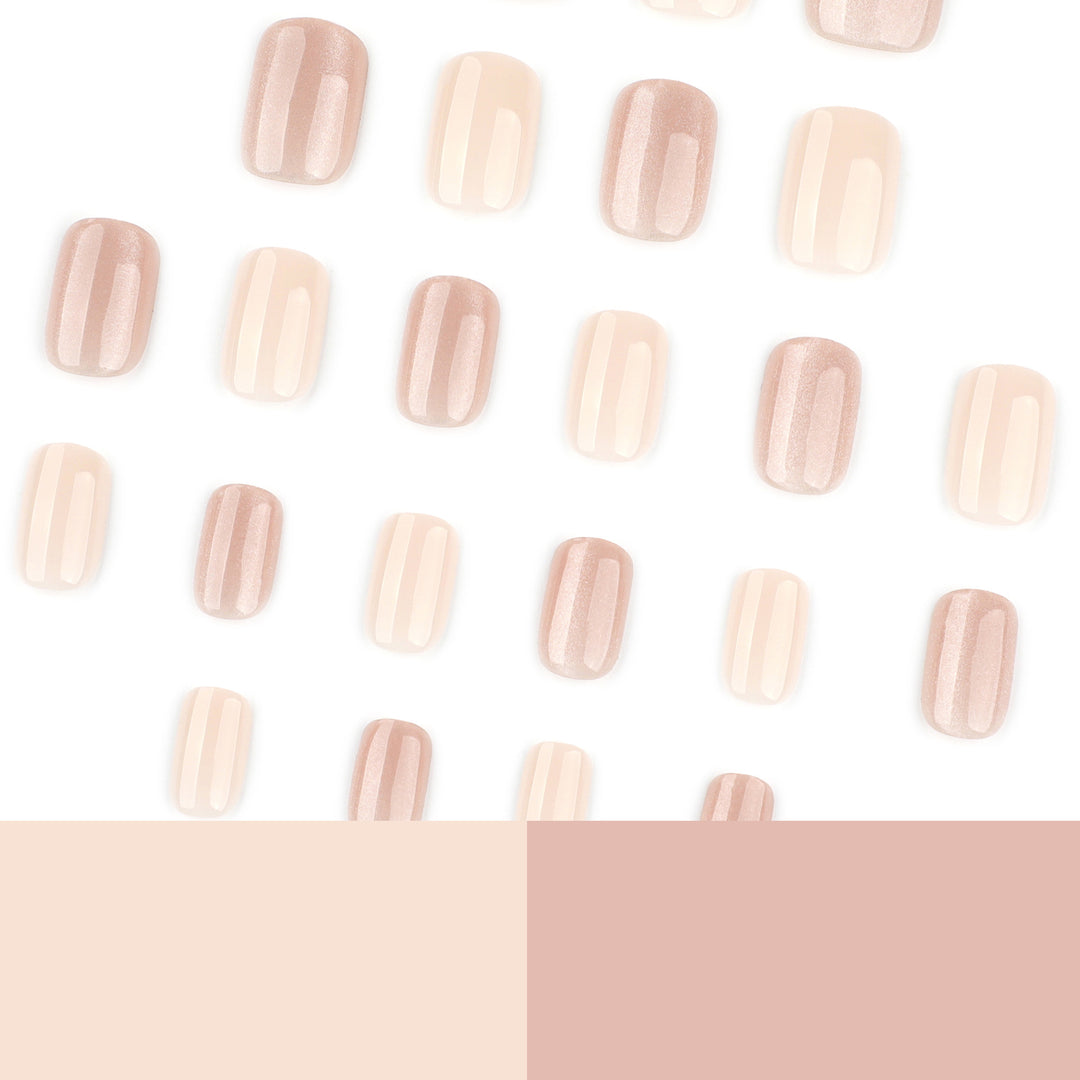 Artificial nail extensions with elegant glitter effect Bowlift
