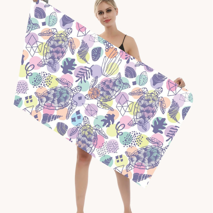 Multifunctional beach towel in creative mandala design Bowlift