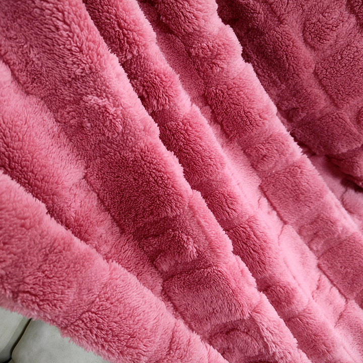 Ladies Cozy Microfiber Quick Change Blanket in Modern Checkered Pattern Bowlift