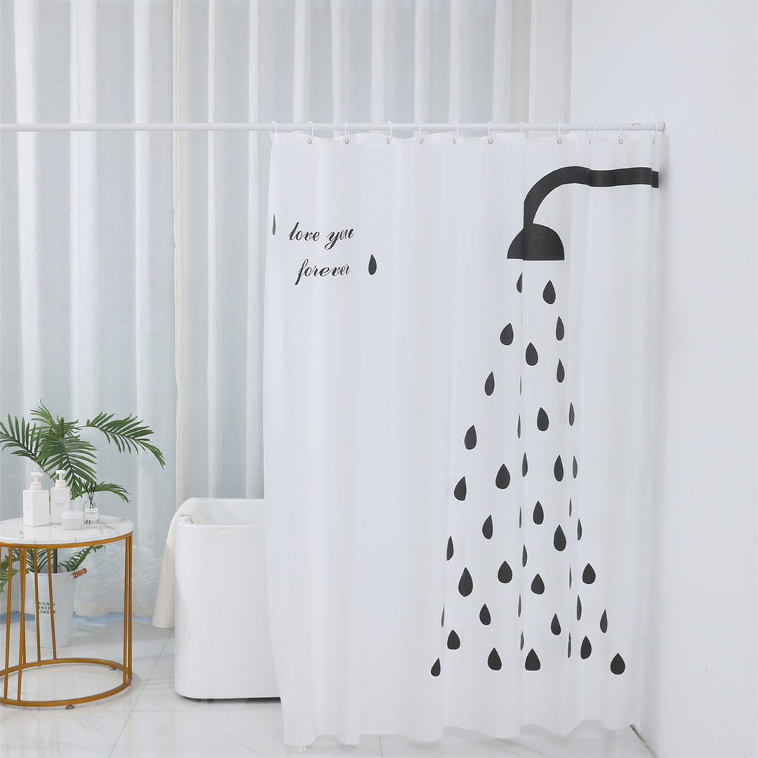 Inspirational Water Drop Shower Curtain Bowlift