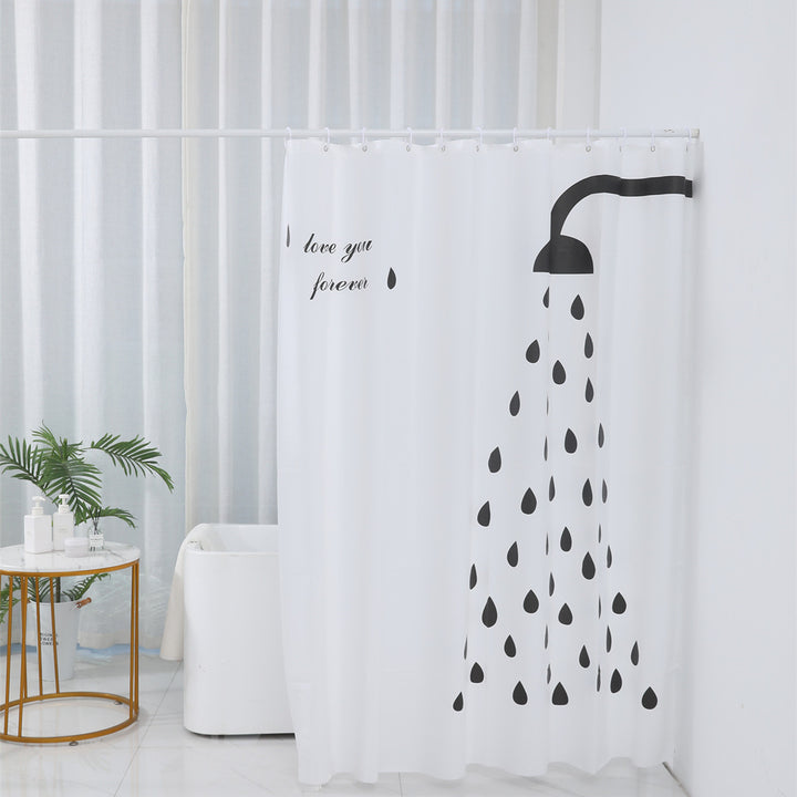 Inspirational Water Drop Shower Curtain Bowlift