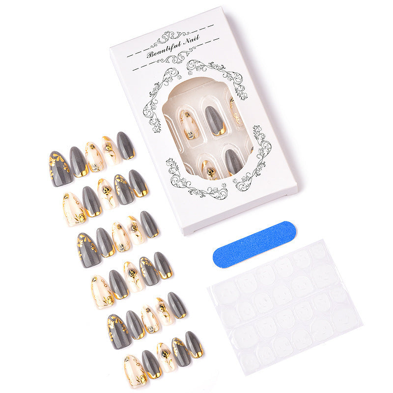 Artificial nails with elegant rose designs Bowlift