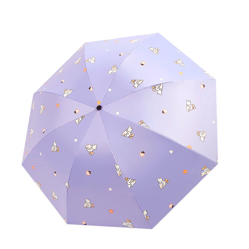Women's Folding Umbrella with Playful Design Bowlift