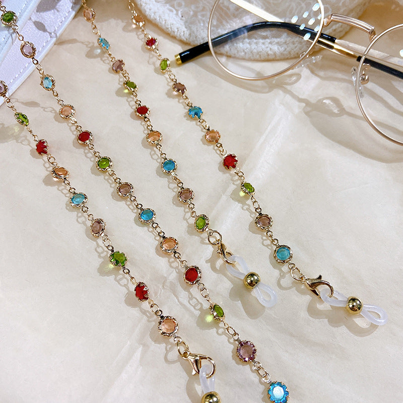 Filigree Glitter Necklace with Colorful Crystals Calstone Bowlift