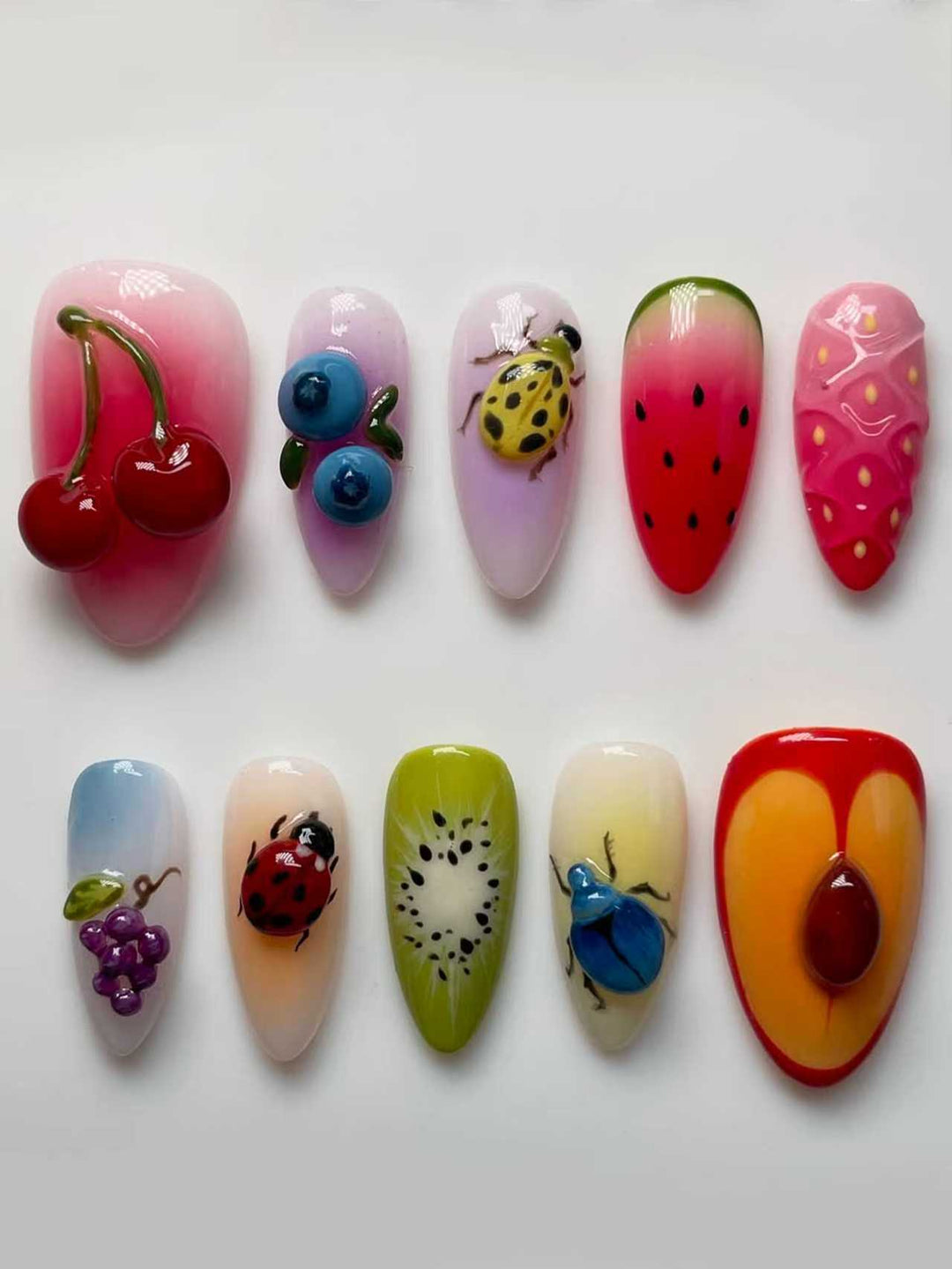 Artistic 3D Fruit Nail Design Bowlift