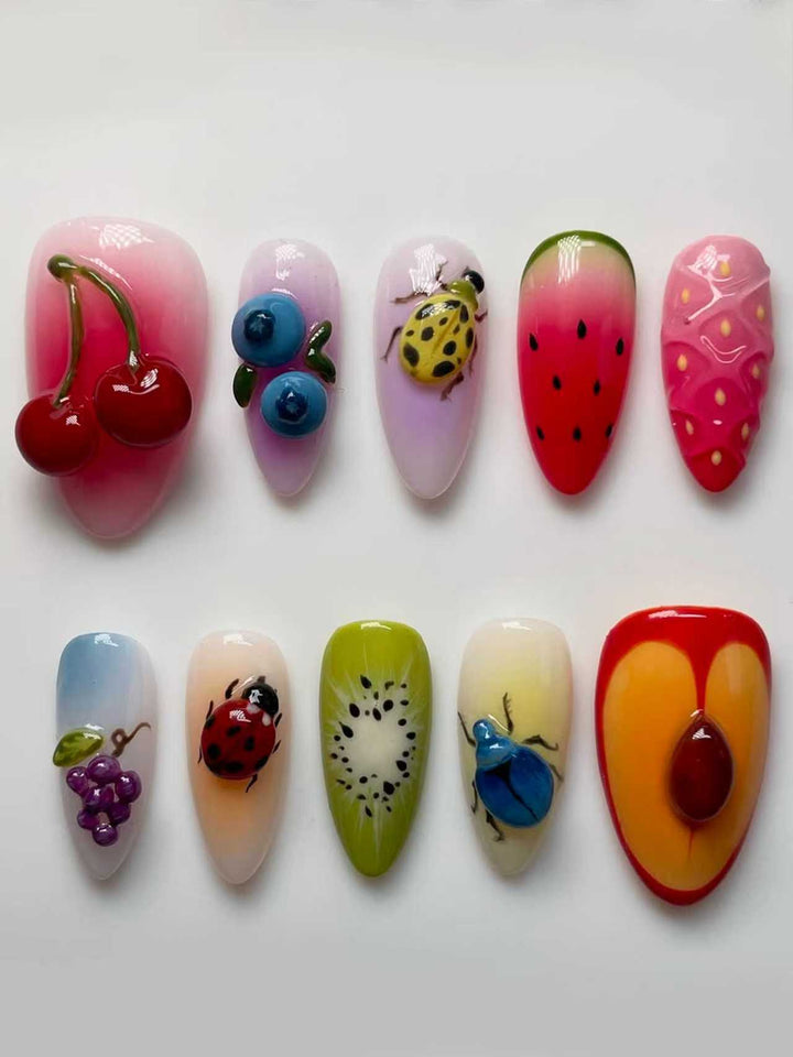 Artistic 3D Fruit Nail Design Bowlift