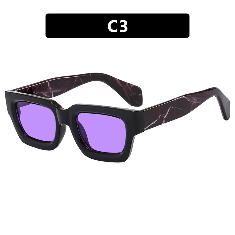 Ladies fashionable rectangular sunglasses with wide frame and protective UV filter Bowlift