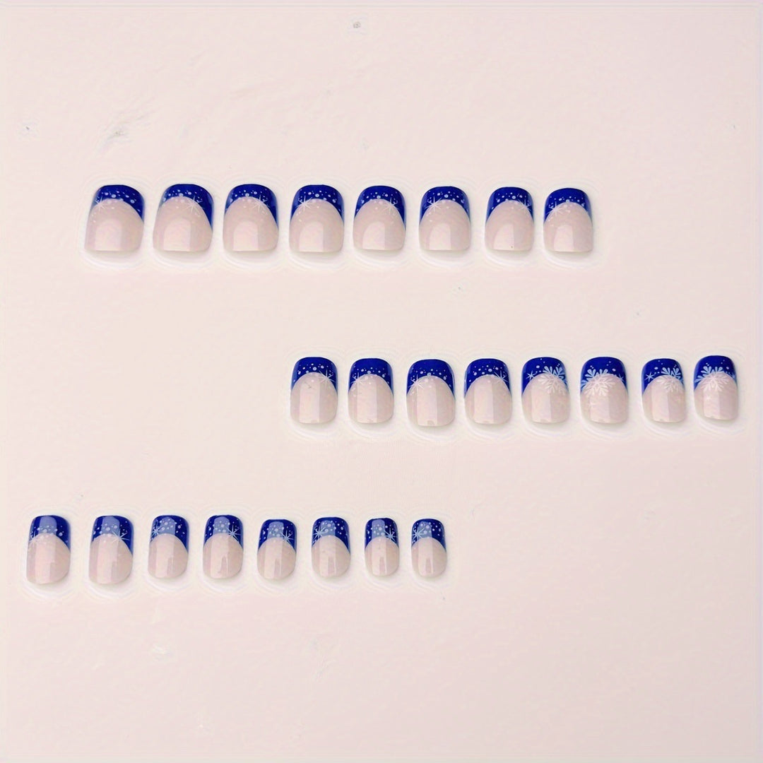Glittering artificial nails in winter snowflake design Bowlift