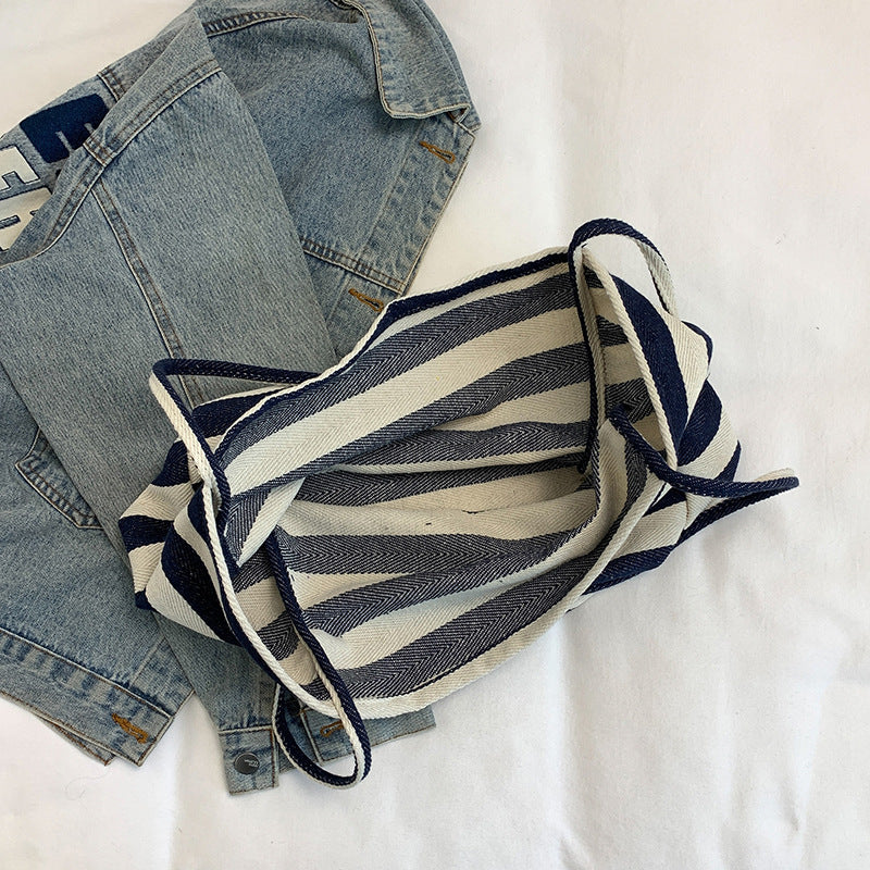 Casual Chic Striped Tote Bag