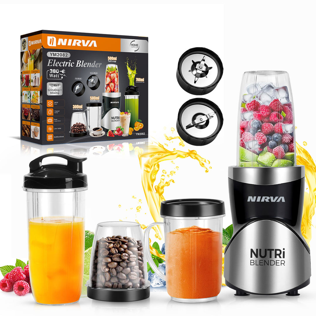 High-Power Multi-Functional Electric Blender with Chopper and Juicing Attachments Bowlift