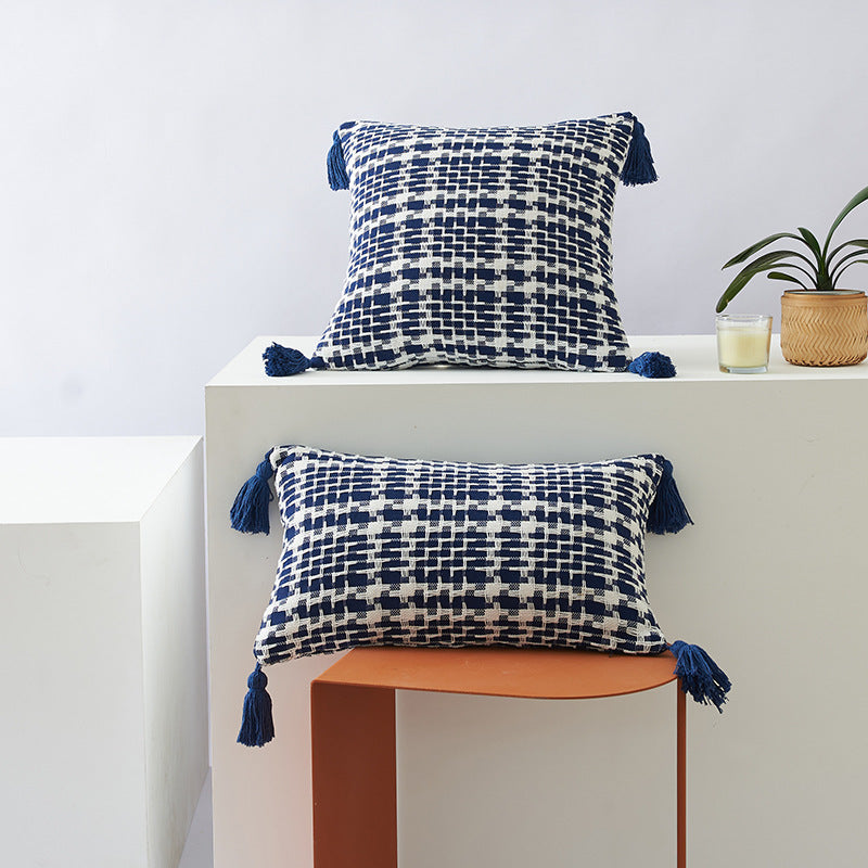 Textured Geometric Patterned Cushion