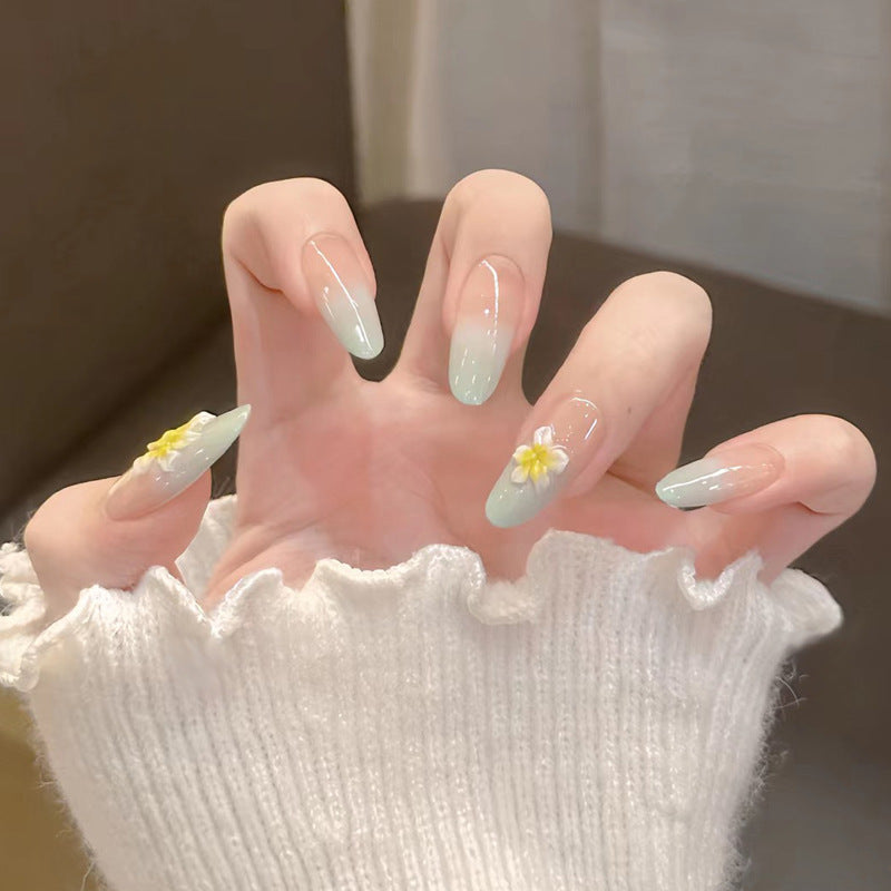 Elegant Floral-Design Press-On Nails Bowlift