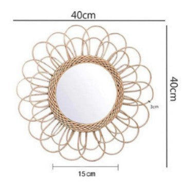 Decorative Wall Mirror Made of Rattan Bowlift