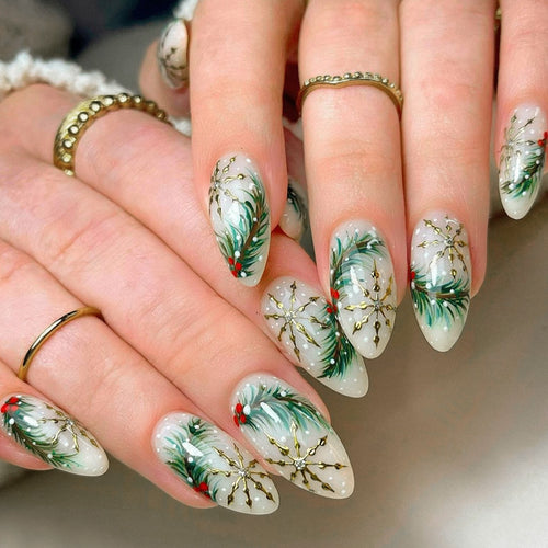 Seasonal Holiday-Themed Press-On Nail Set Bowlift
