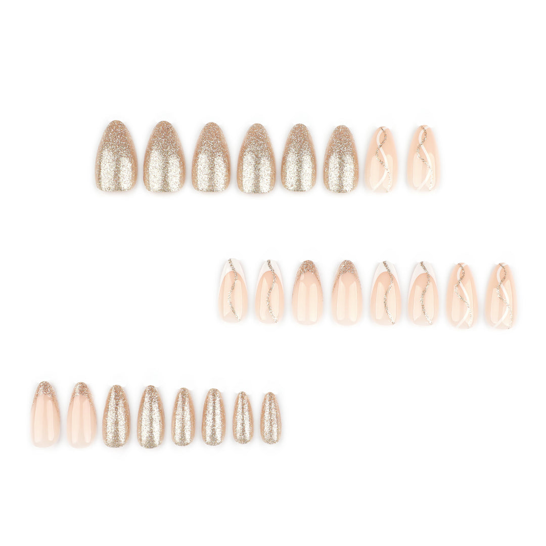 Artful nail art with elegant gold design Bowlift