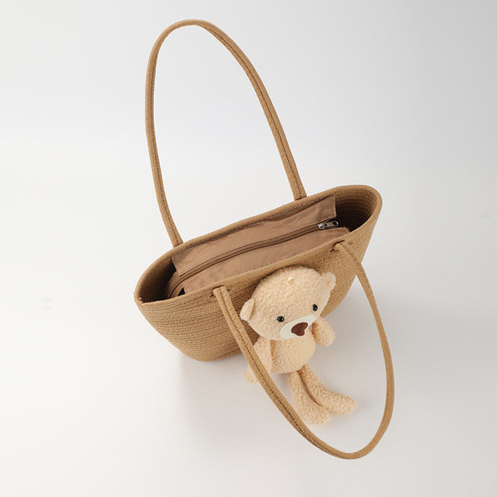 Women's handbag with cute cuddle bear accent Bowlift