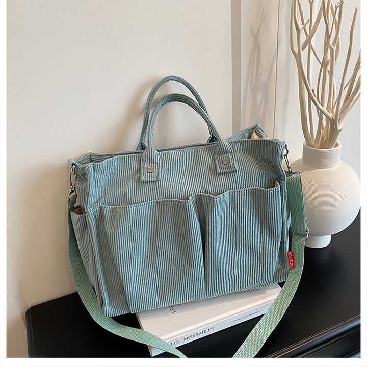 Corduroy Multi-Pocket Tote Bag Bowlift