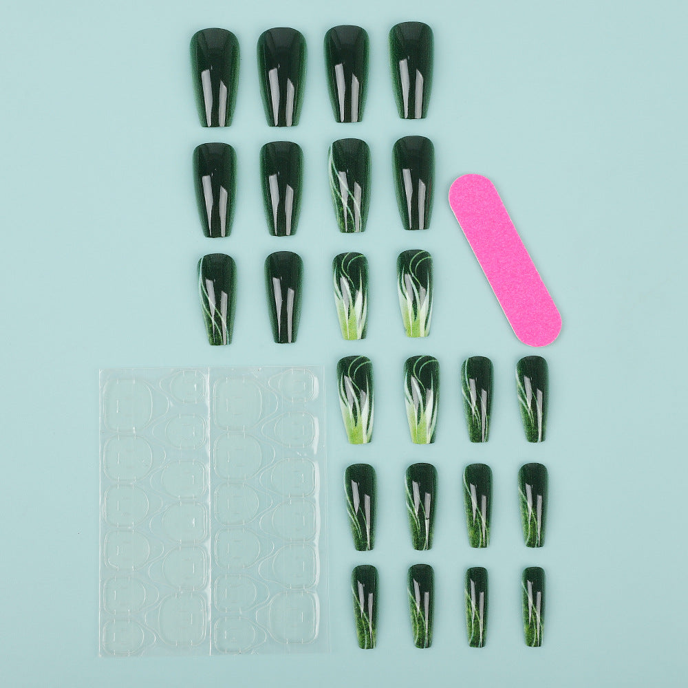 Creative nail art with green design Bowlift