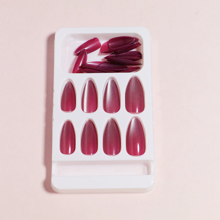 Glossy Almond-Shaped Press-On Nail Set Bowlift 1787225031