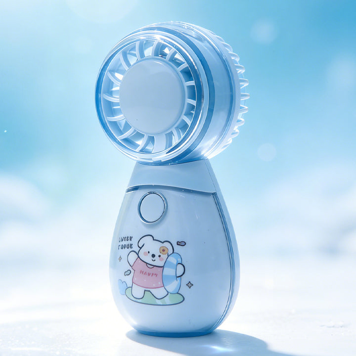 Ladies Portable Hand Fan with Funny Cat Design Bowlift