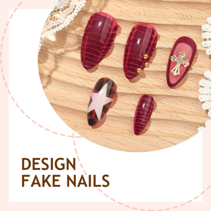 Artificial nail set with elegant decorations and various designs Bowlift