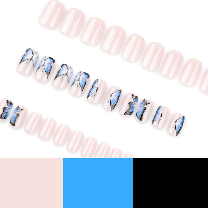 Artificial Nail Art with Butterfly Design Bowlift