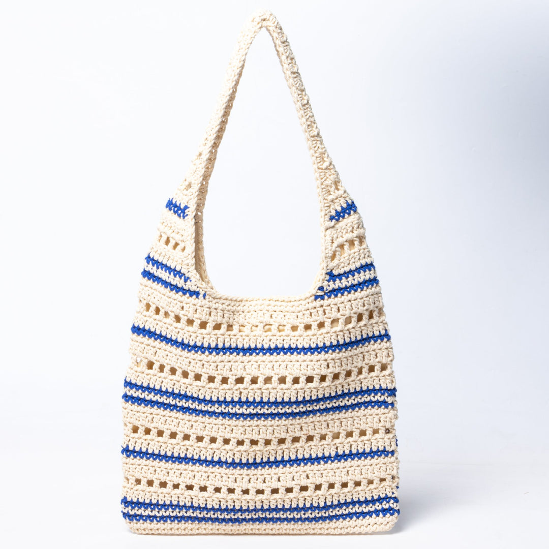 Macrame Beach Bag with Modern Structural Details Bowlift