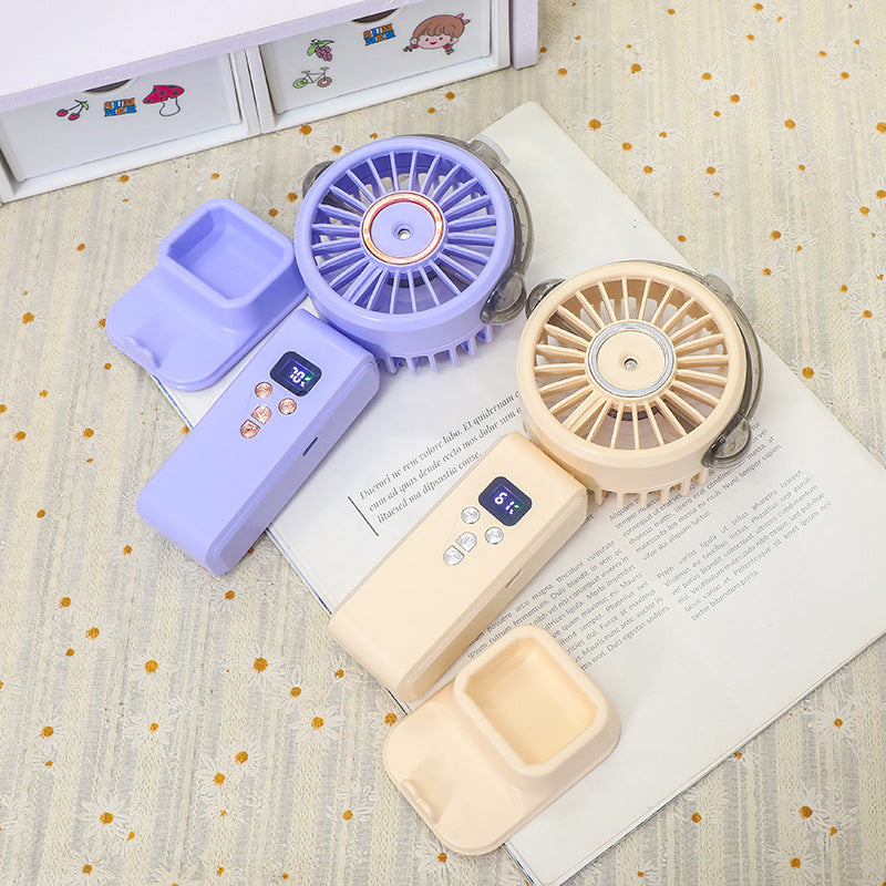 Women's portable USB mini fan with spray function Bowlift