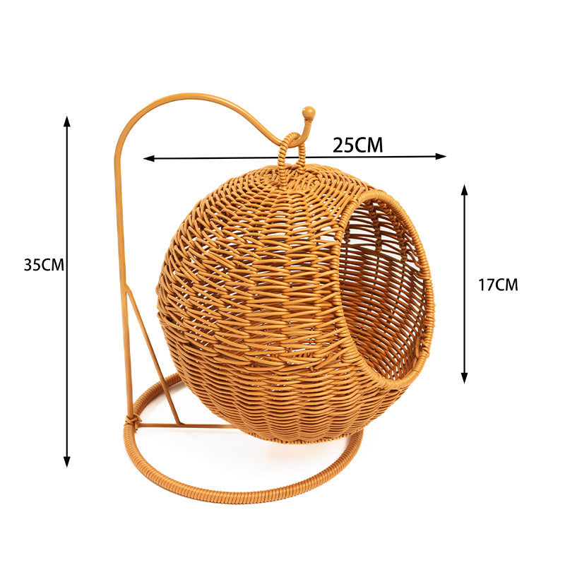 Modern Hanging Woven Basket Stand Bowlift