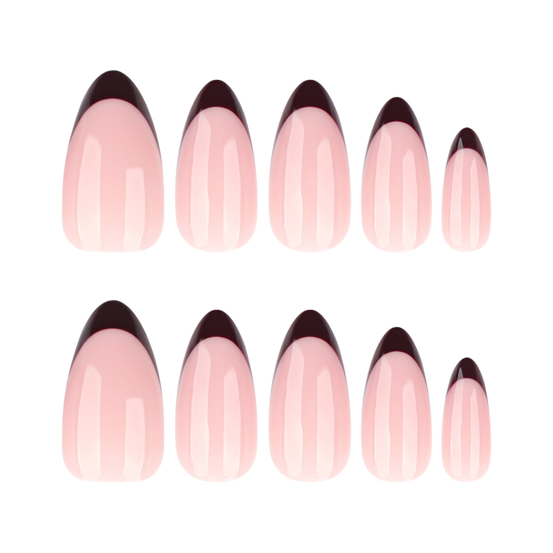 Elegant Stiletto Fake Nails with Gradient and Shine Bowlift