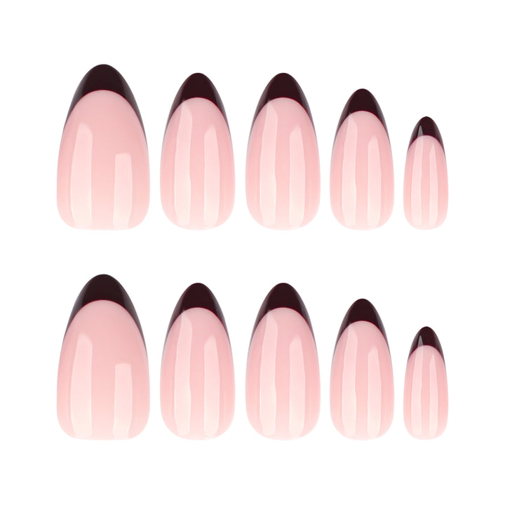 Elegant Stiletto Fake Nails with Gradient and Shine Bowlift