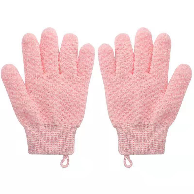 Exfoliating Bath Gloves with Deep Textured Scrub Surface and Elastic Wrist Bowlift