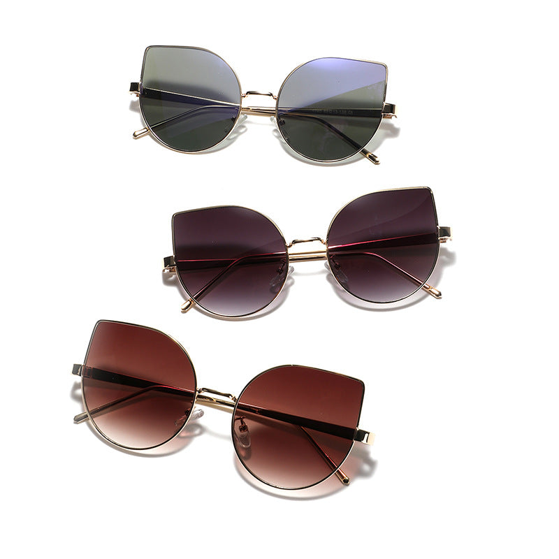 Ladies Cat-Eye Sunglasses with Polarized Lenses and Elegant Metal Frame Bowlift
