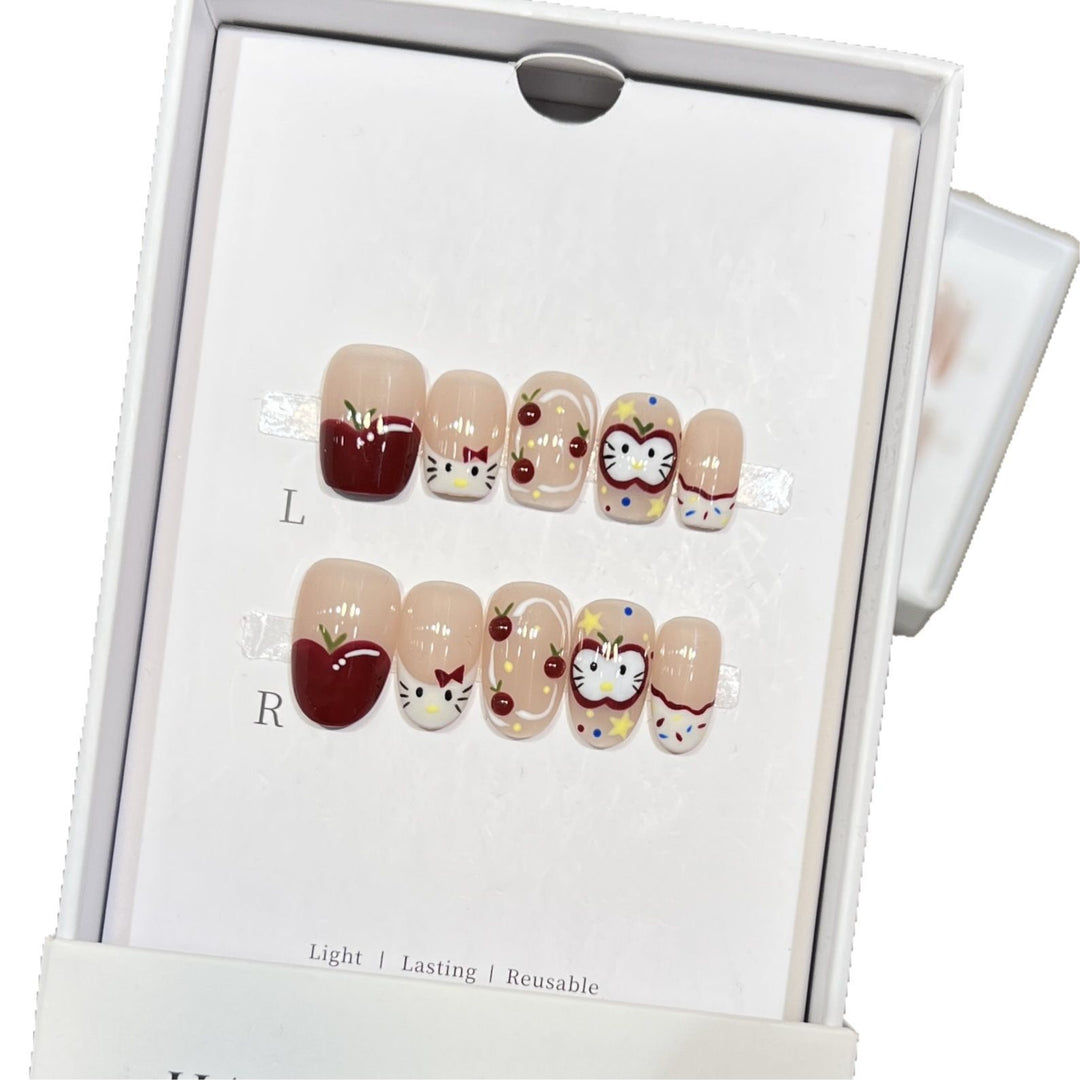 Artistic Character-Themed Press-On Nail Art Set Bowlift