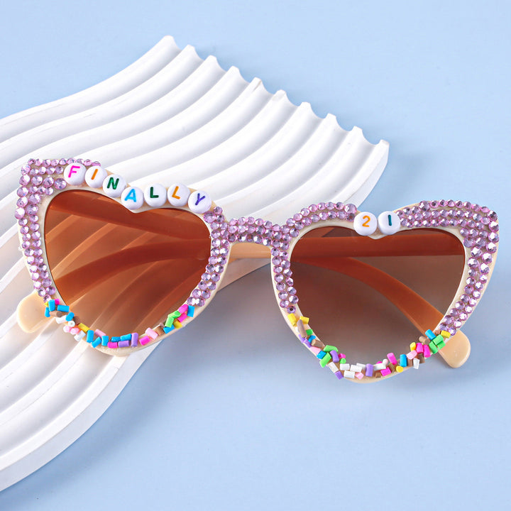 Decorative Birthday-Themed Fashion Sunglasses Bowlift
