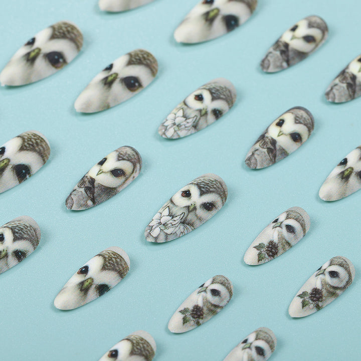Artificial nails with owl design Bowlift