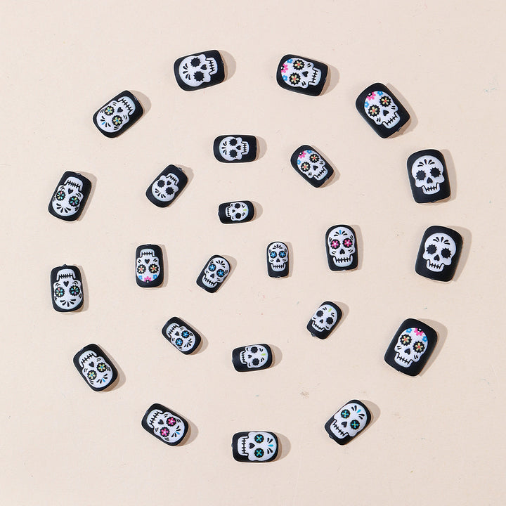 Artistic Skull Design Nail Art Bowlift
