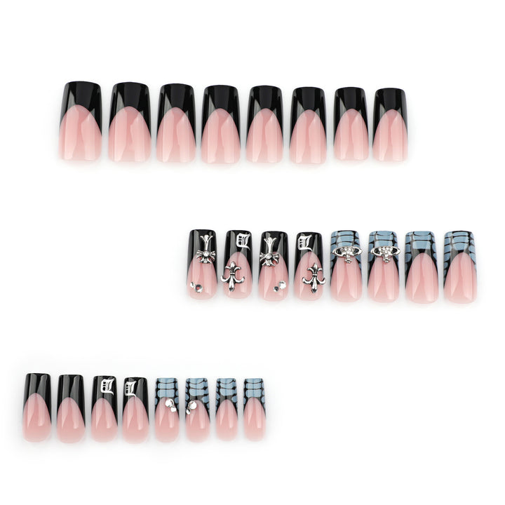Artistic Nail Extensions with Decorative Design Bowlift