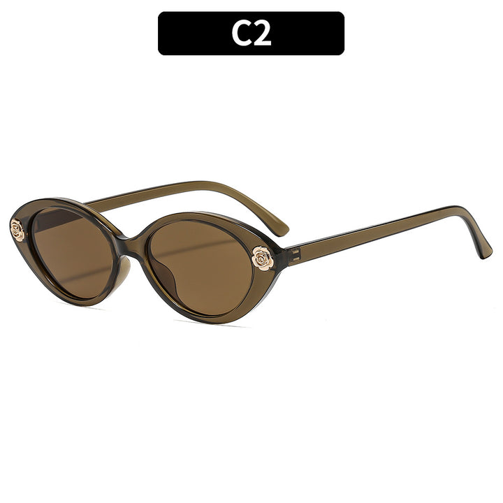 Elegant Vintage-Inspired Oval Frame Sunglasses