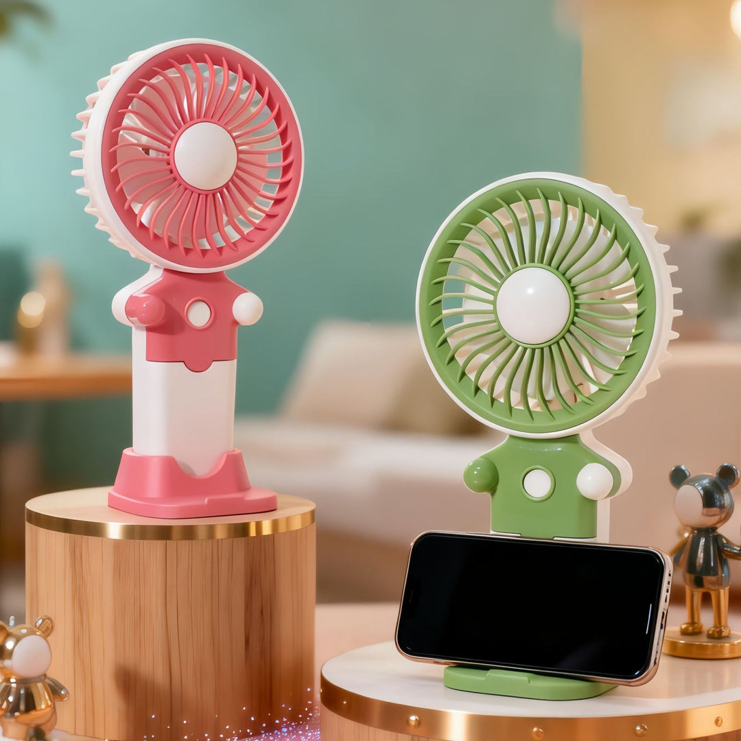 Women's Portable Hand Fan with USB Charging Function and Flexible Tilt Adjustment Bowlift
