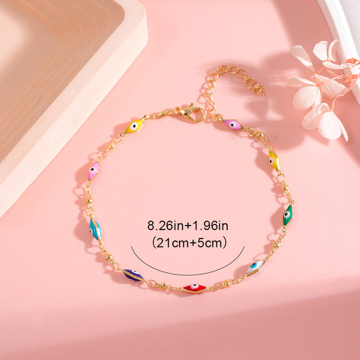 Colorful Evil Eye Charm Anklet Bowlift 1788164324