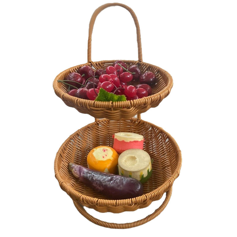 Multi-Tiered Wicker Fruit Display Bowlift