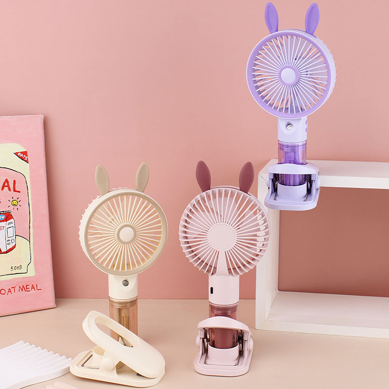 Ladies Portable Hand Fan with Funny Ears and USB Connection Bowlift