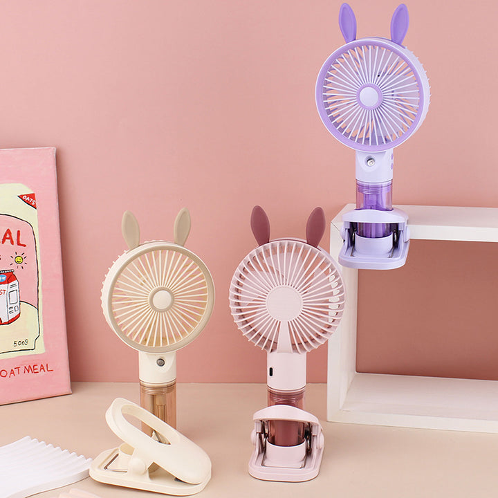 Women Portable Mini Fan with Spray Function Bowlift