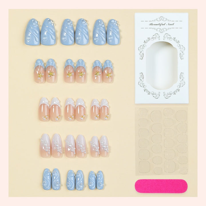 Art nail set with floral and glittering accents Bowlift 1789119191